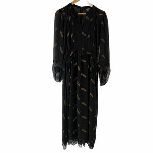 the kooples gold leaf printed maxi